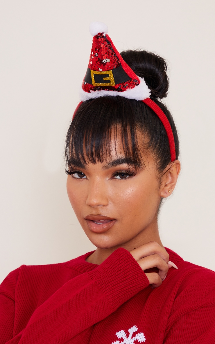 Red Sequin Santa Hat Headband