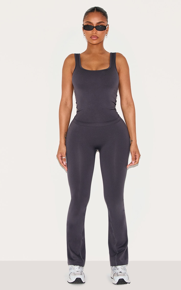 Shape Charcoal Seamless Active Square Neck Longline Vest Top image 3