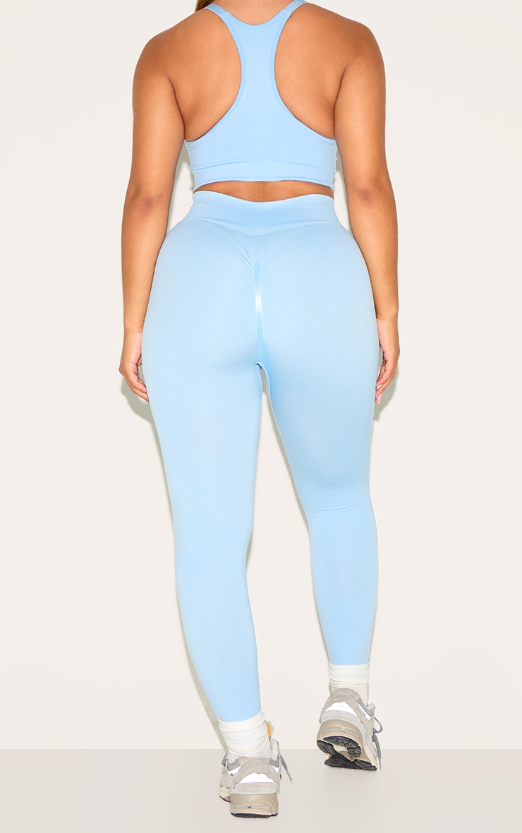 Shape Sky Blue Seamless Active Ruched Bum High Waisted Leggings image 3
