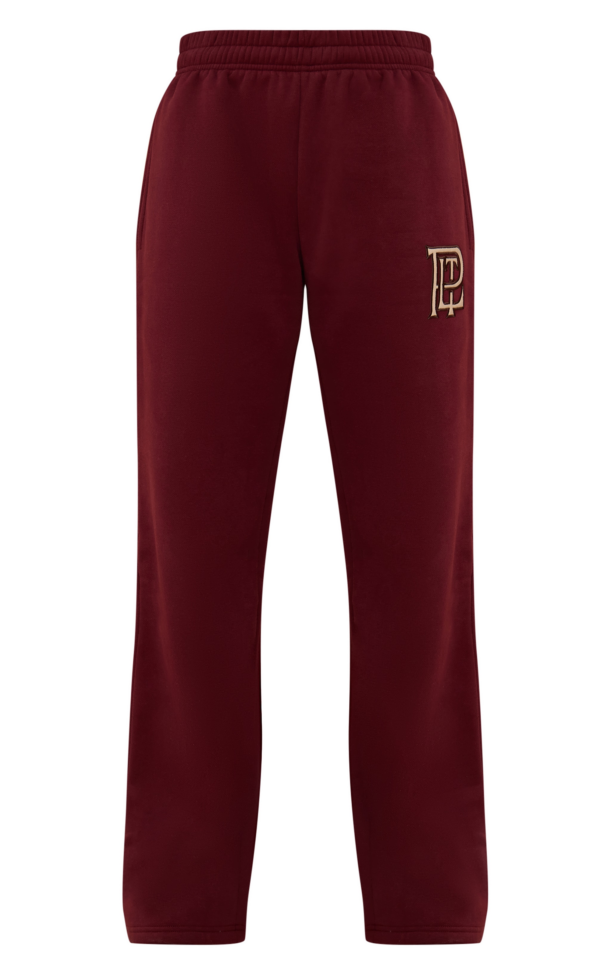 PLT Burgundy Cotton Fleece Straight Leg Sweatpants image 5