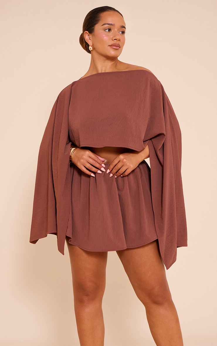 Shape Chocolate Hammered Satin Floaty Shorts image 4