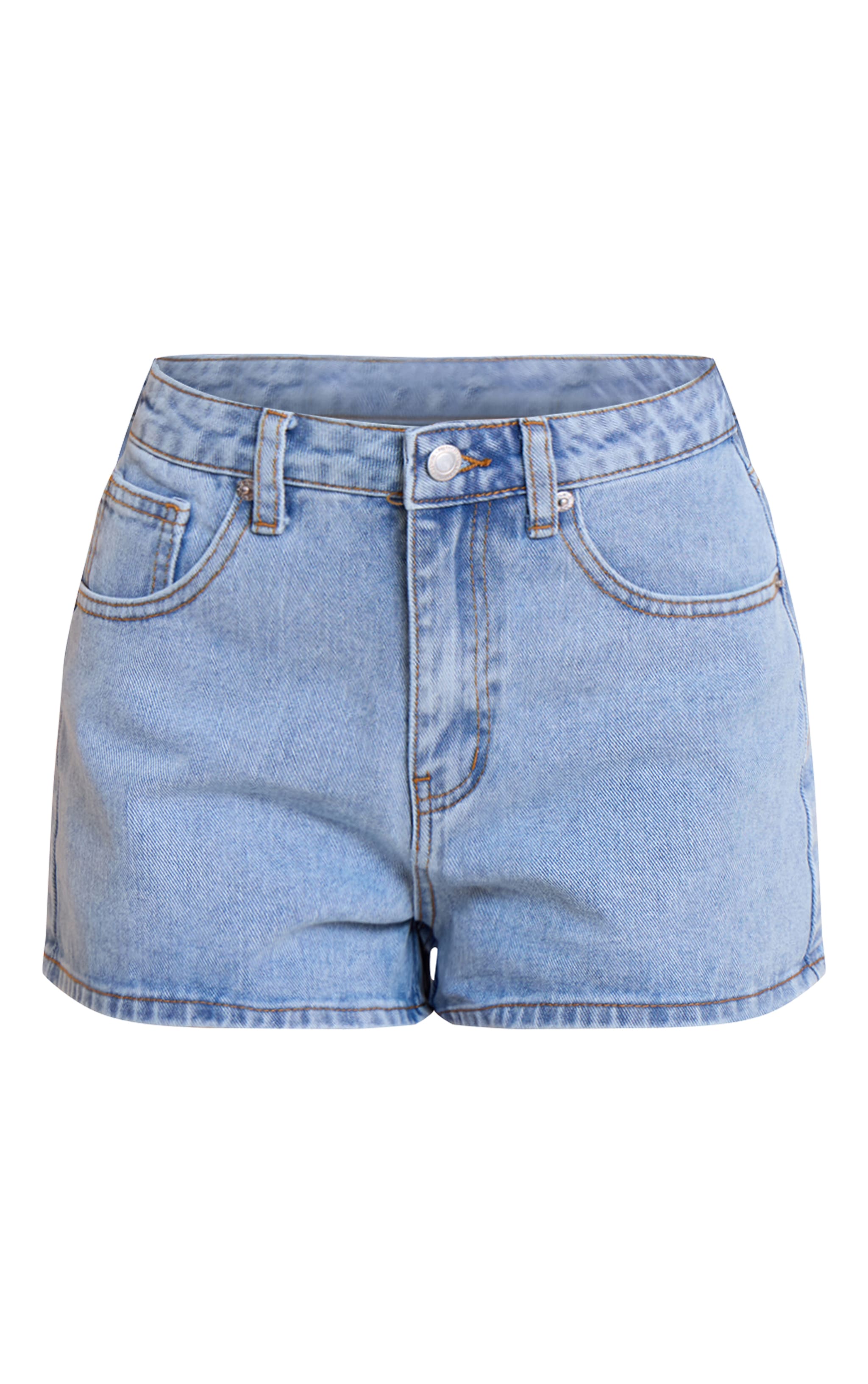Petite Light Blue Denim Mini Shorts image 6