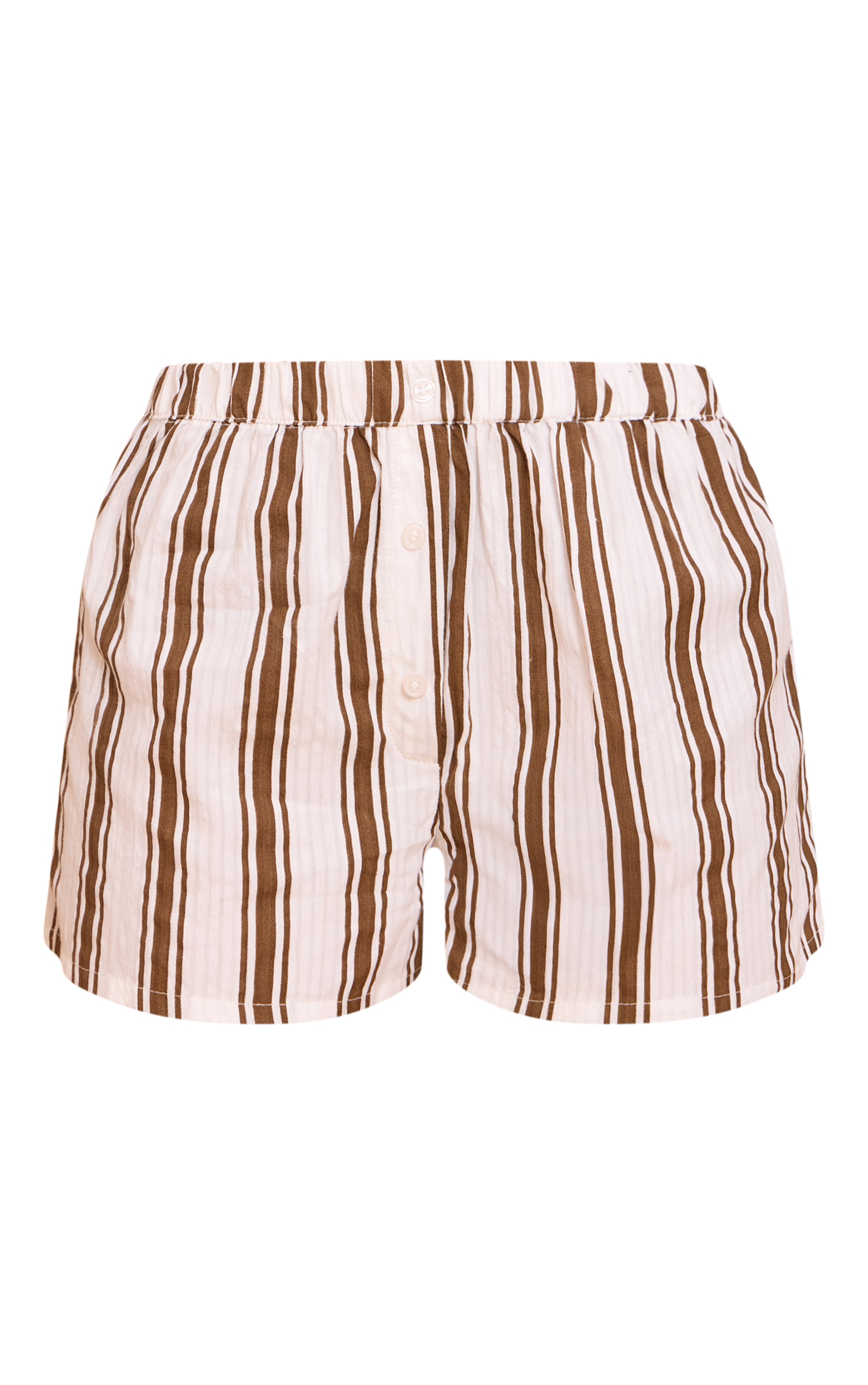 Petite Beige Striped Linen Look Shorts image 6