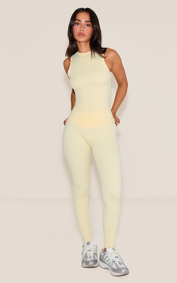 Petite Butter Cream Sculpt Wrap Waist Gym Legging