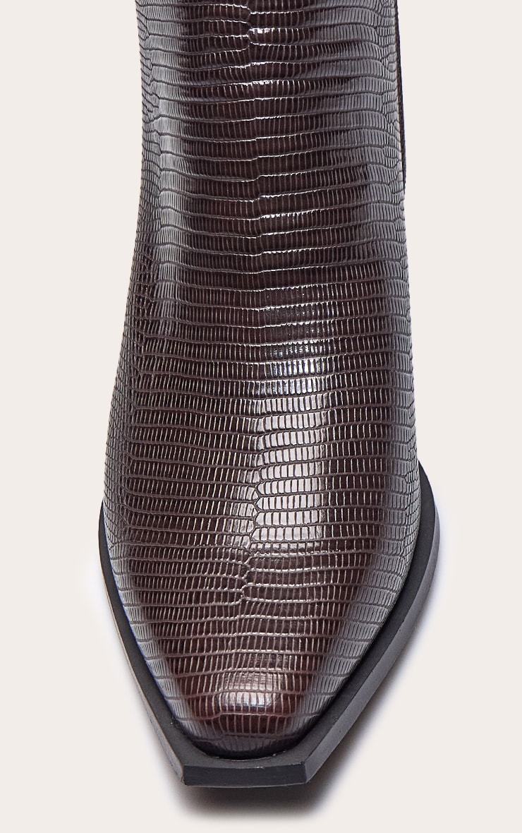 Chocolate Snake Soft PU Cuban Heel Boot image 5