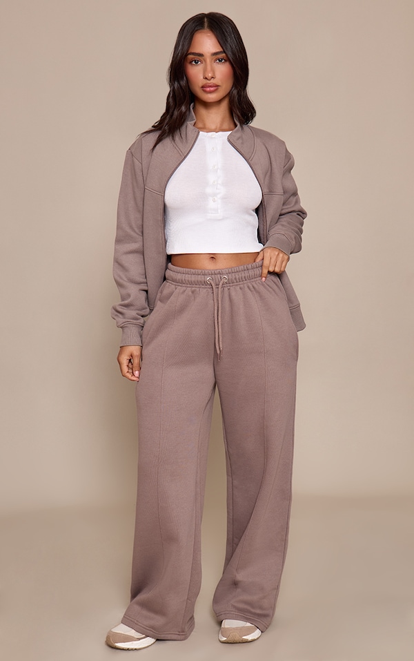 Petite Charcoal Seam Detail Straight Leg Sweatpants