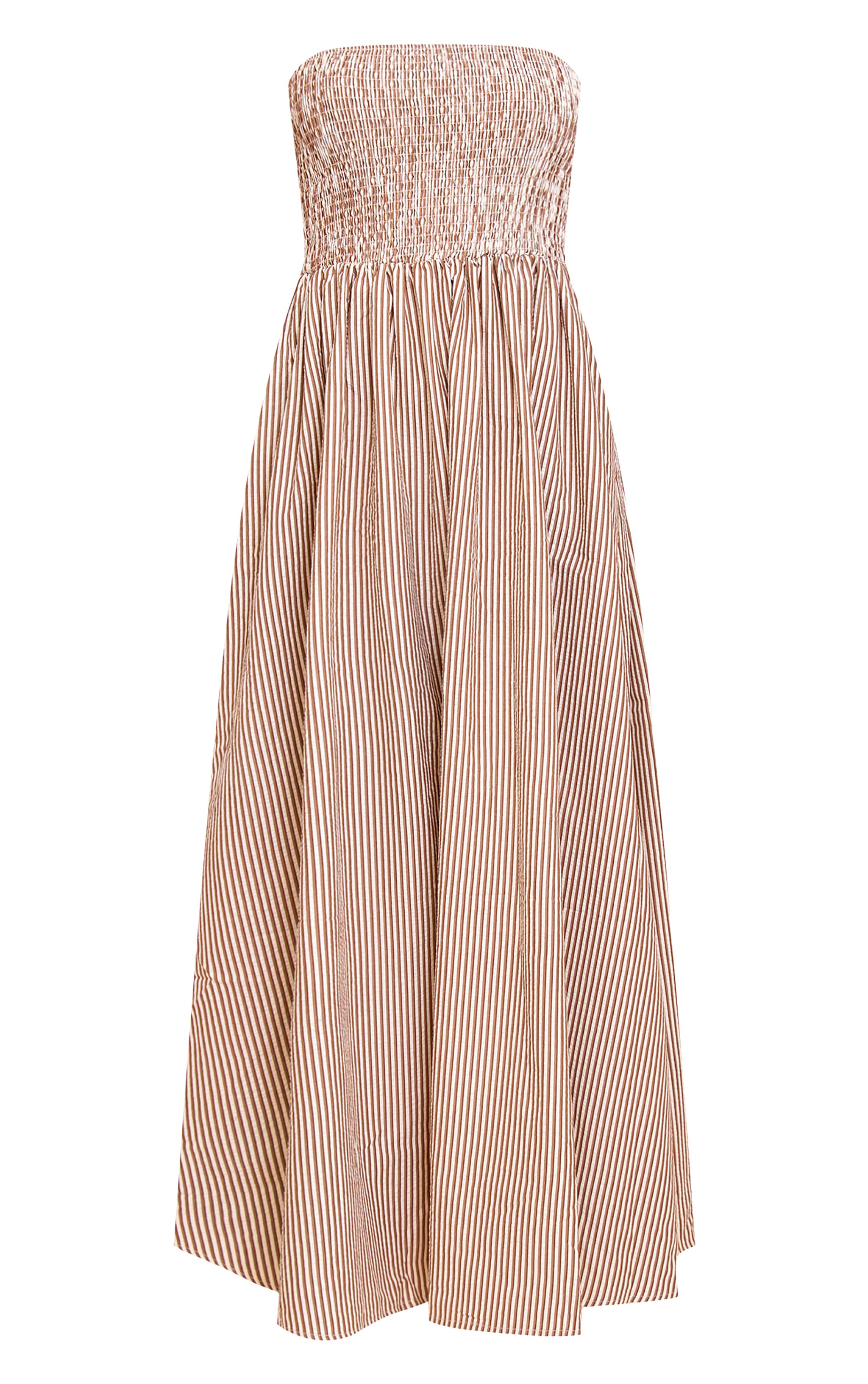 Robe bustier longue châtaigne à rayures image 5