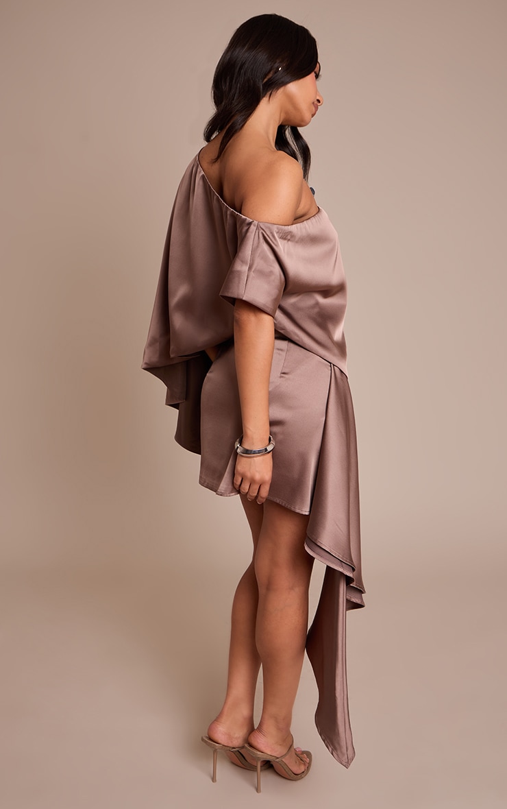 Petite Mushroom Satin Asymmetric Mini Skirt  image 3