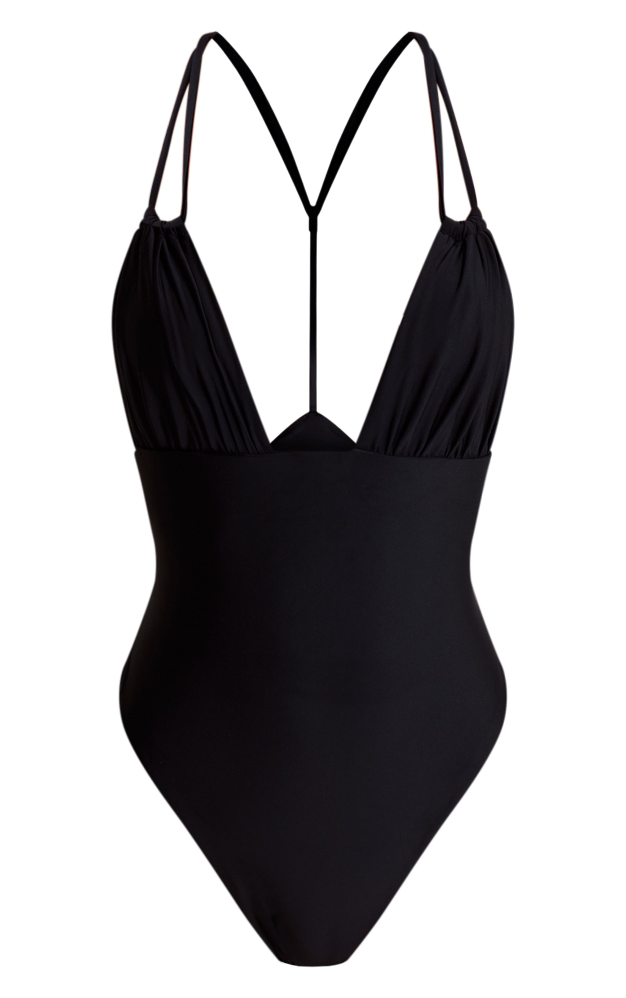 Noir Froncé Bust Décolleté plongeant Swimsuit image 5