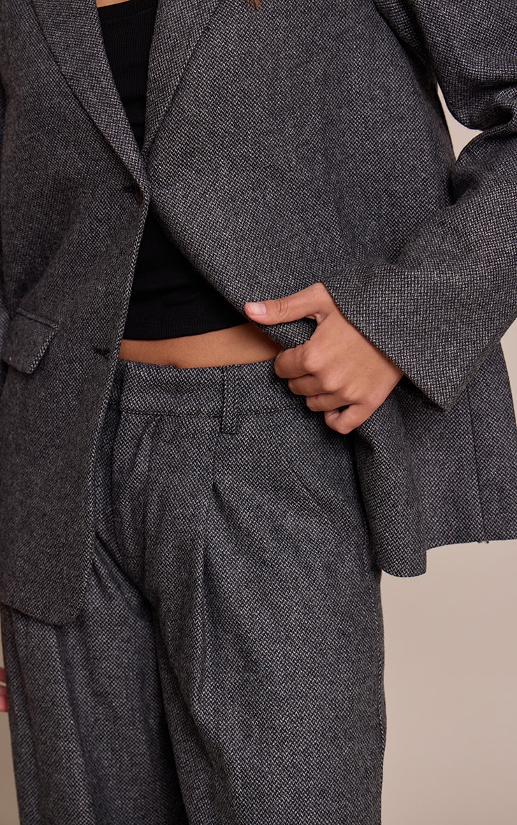 Pantalon de tailleur brossé gris anthracite à pieds de poule image 4