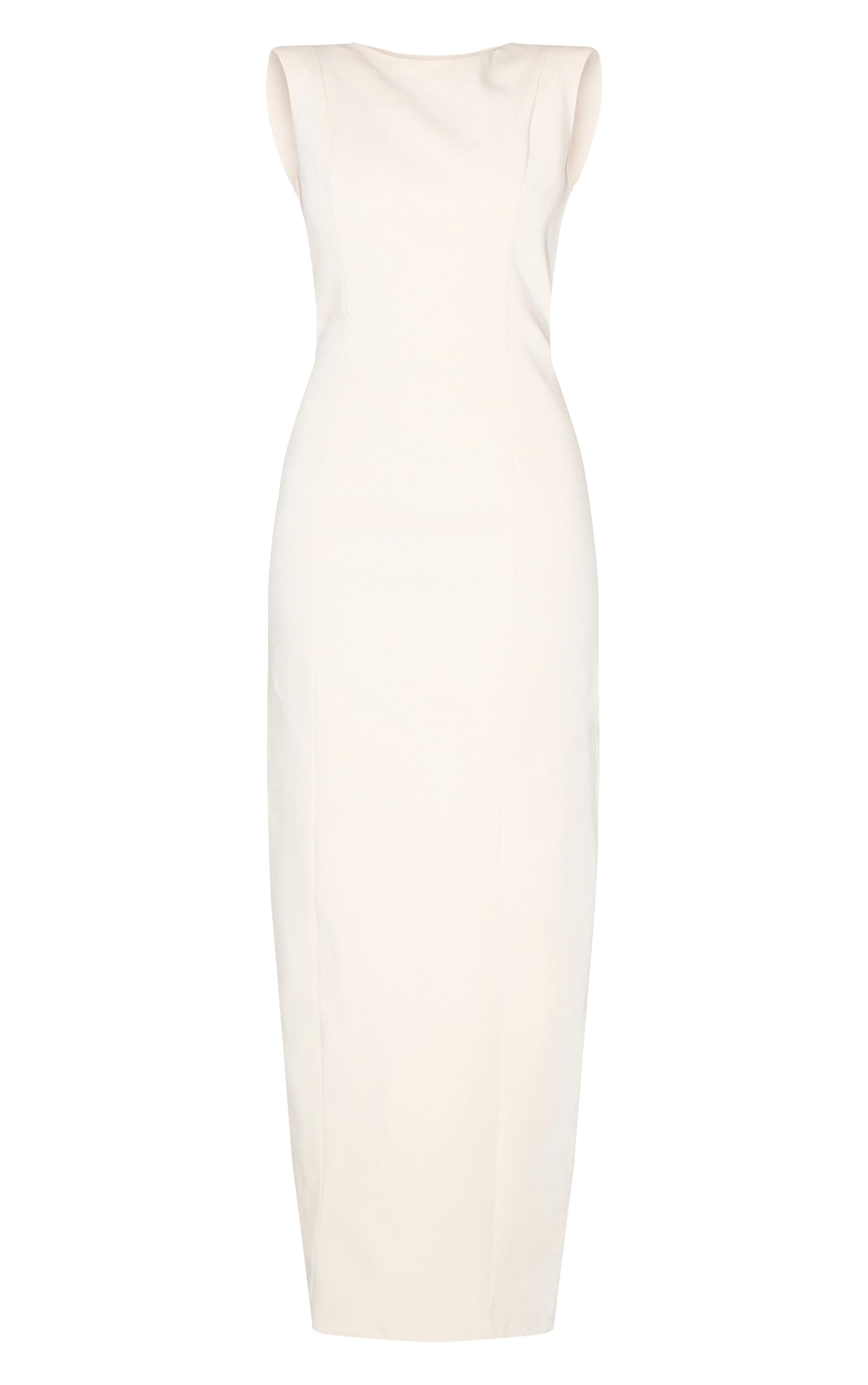 Cream Woven Boat Neck Maxi Dress image 5