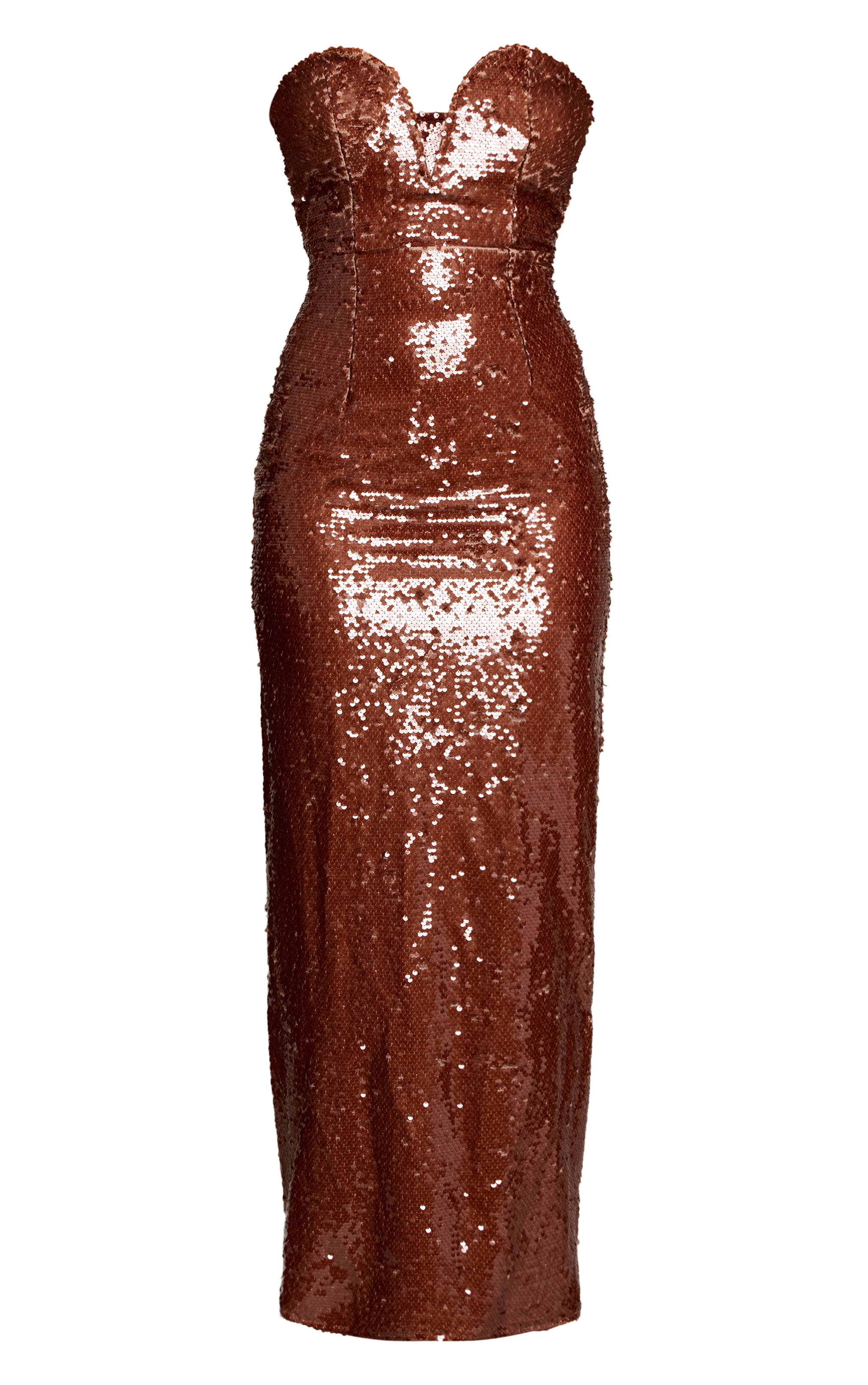 Taupe Sequin Wire Cup Detail Maxi Dress image 5