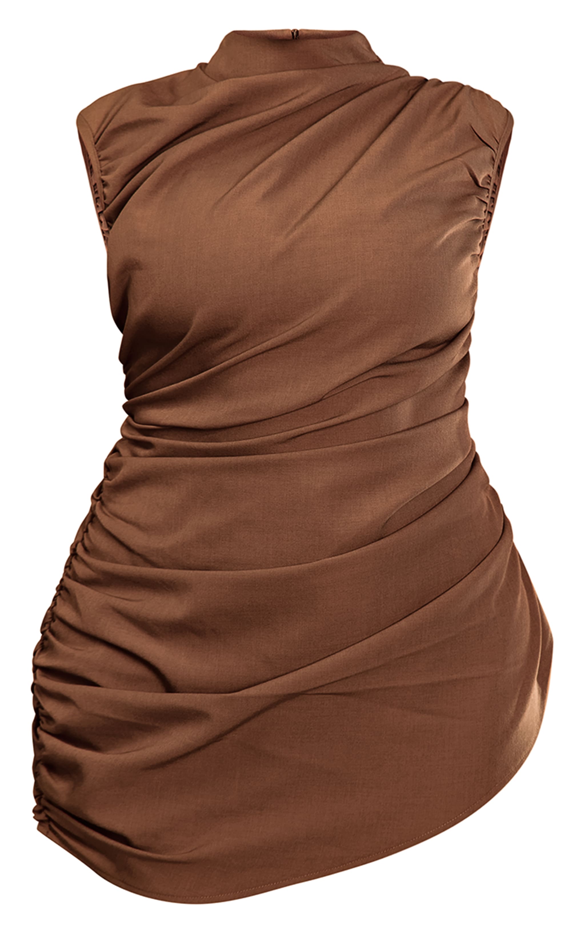 PLT Label Plus Top de tailleur asymétrique taupe foncé froncé image 5