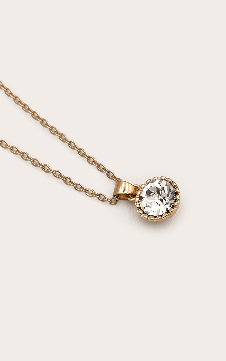 Gold Diamante Pendant Necklace image 2