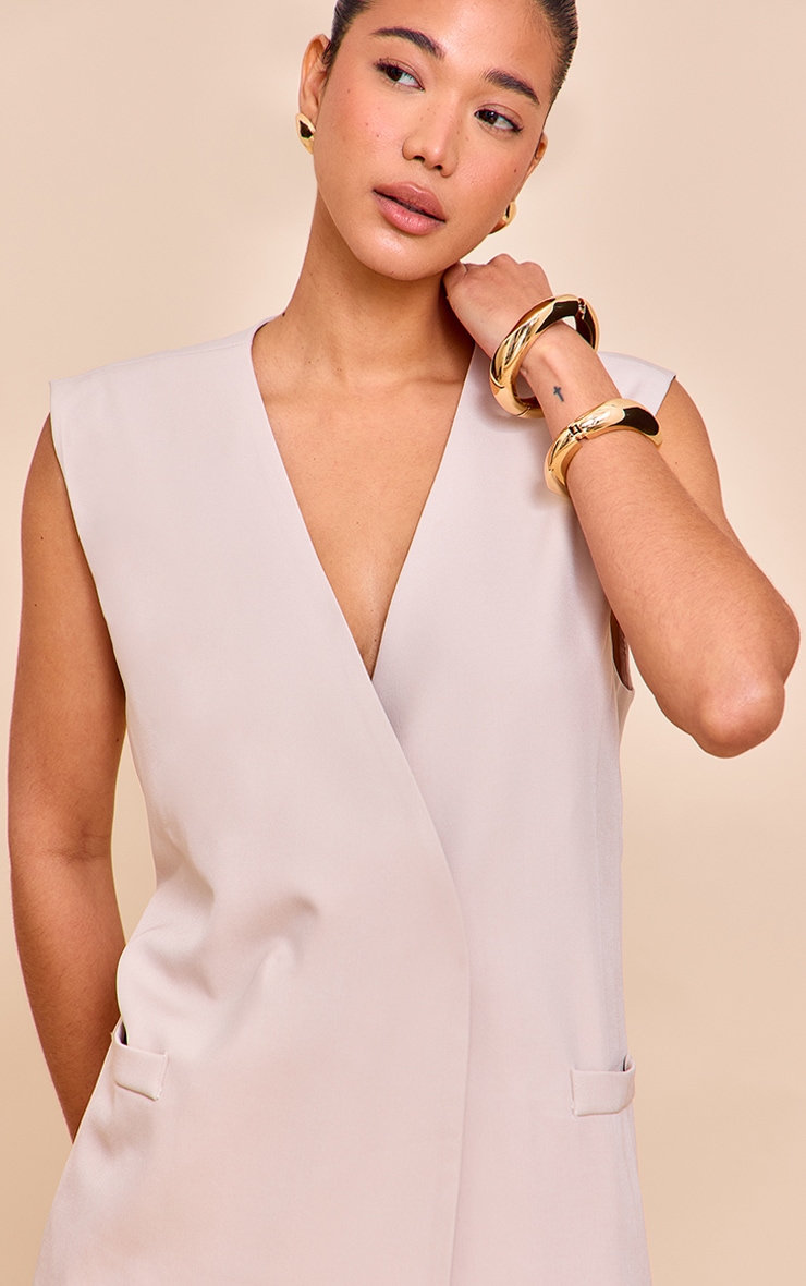  Clay Woven Collarless Pad Vest image 4