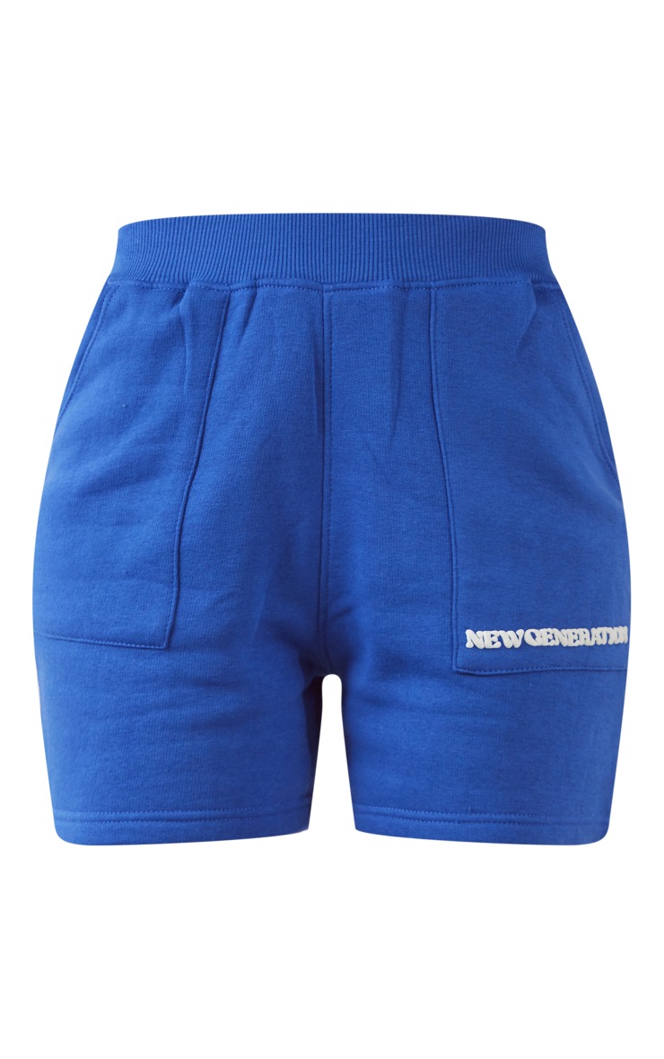 Tall Blue Plt Graphic Sweat Shorts Tall PrettyLittleThing