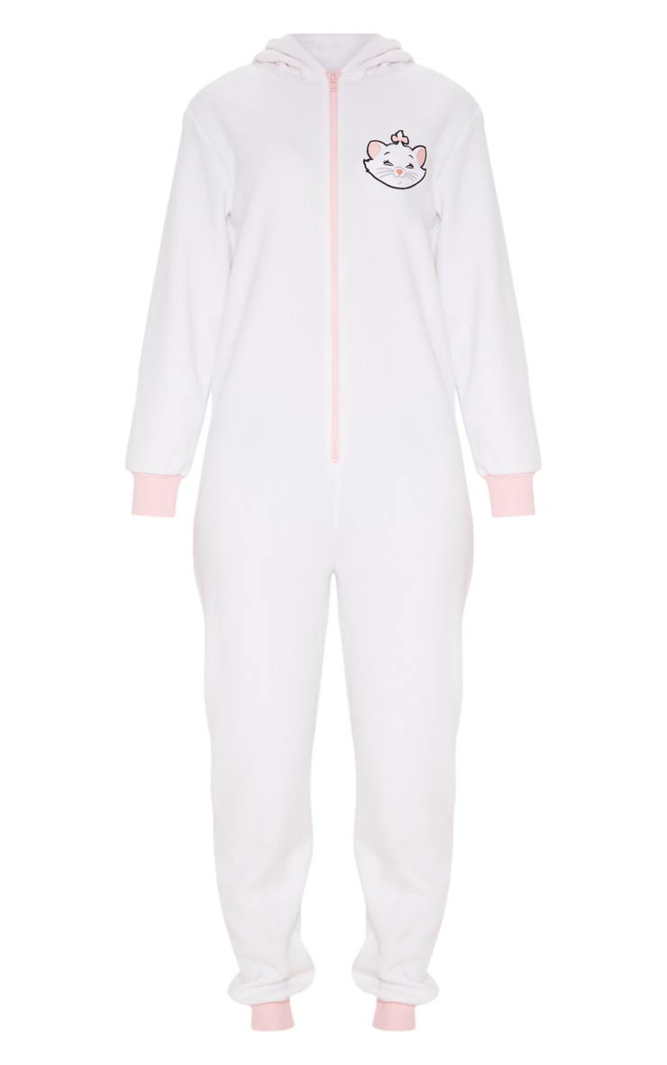 White DISNEY Marie Hooded Onesie image 3