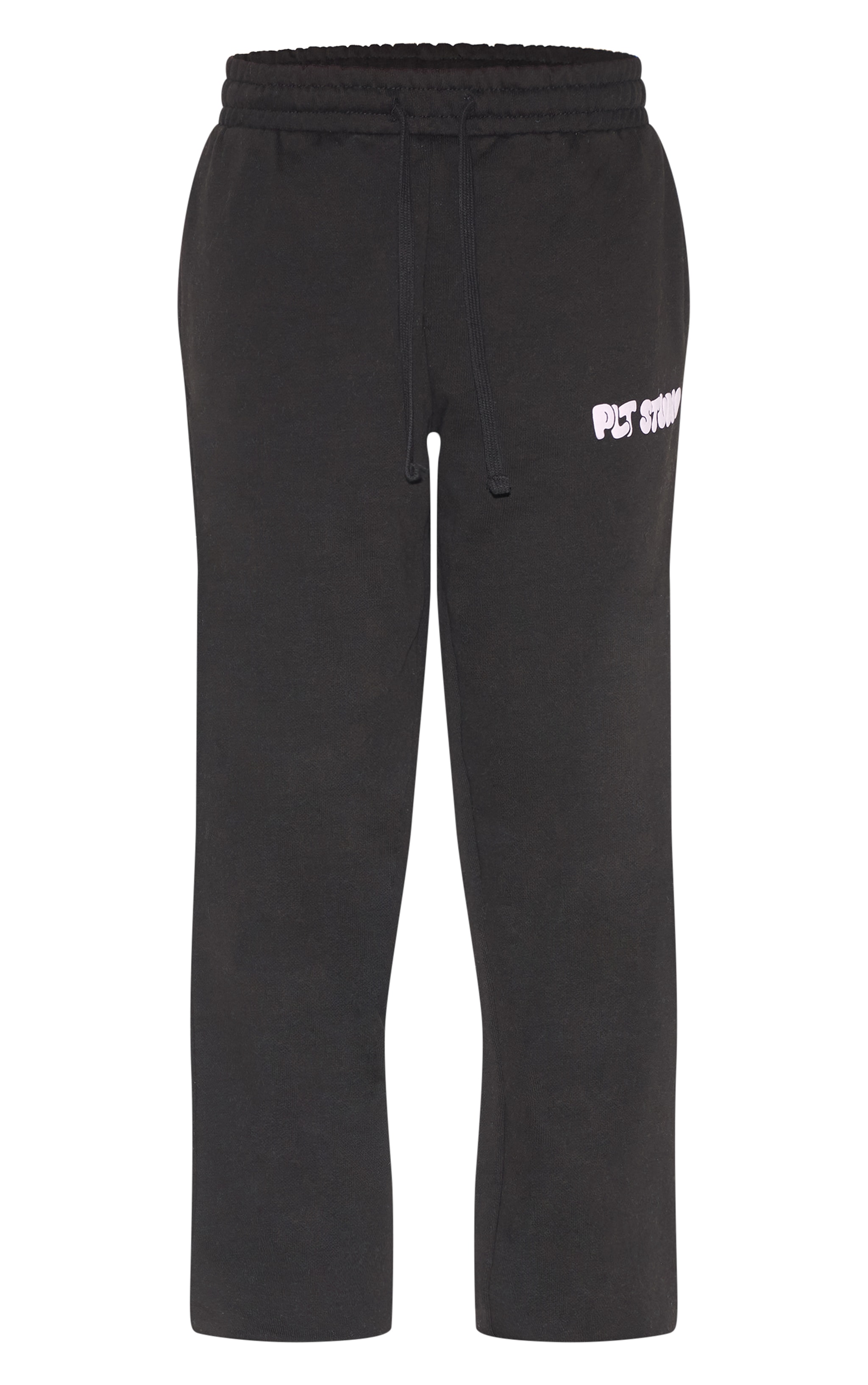 PLT Black Premium Studio Print Cuffed Sweatpants