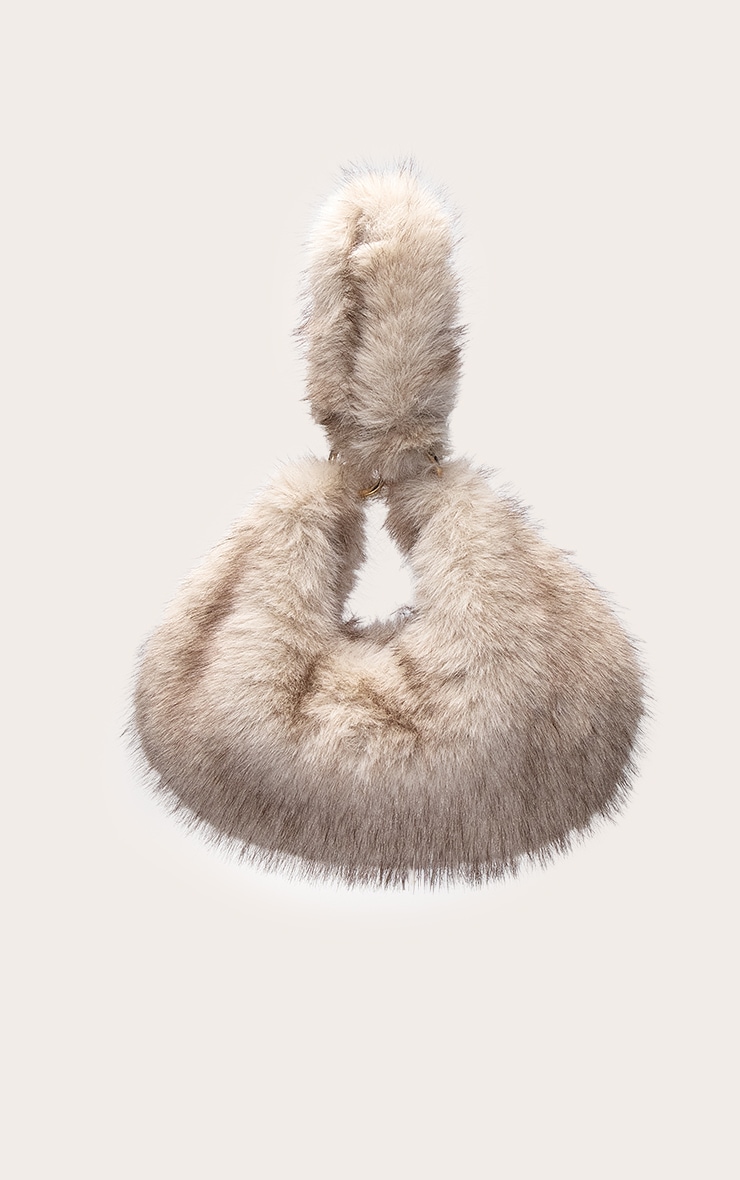 Mink Faux Fur Zipped Shoulder Bag image 2
