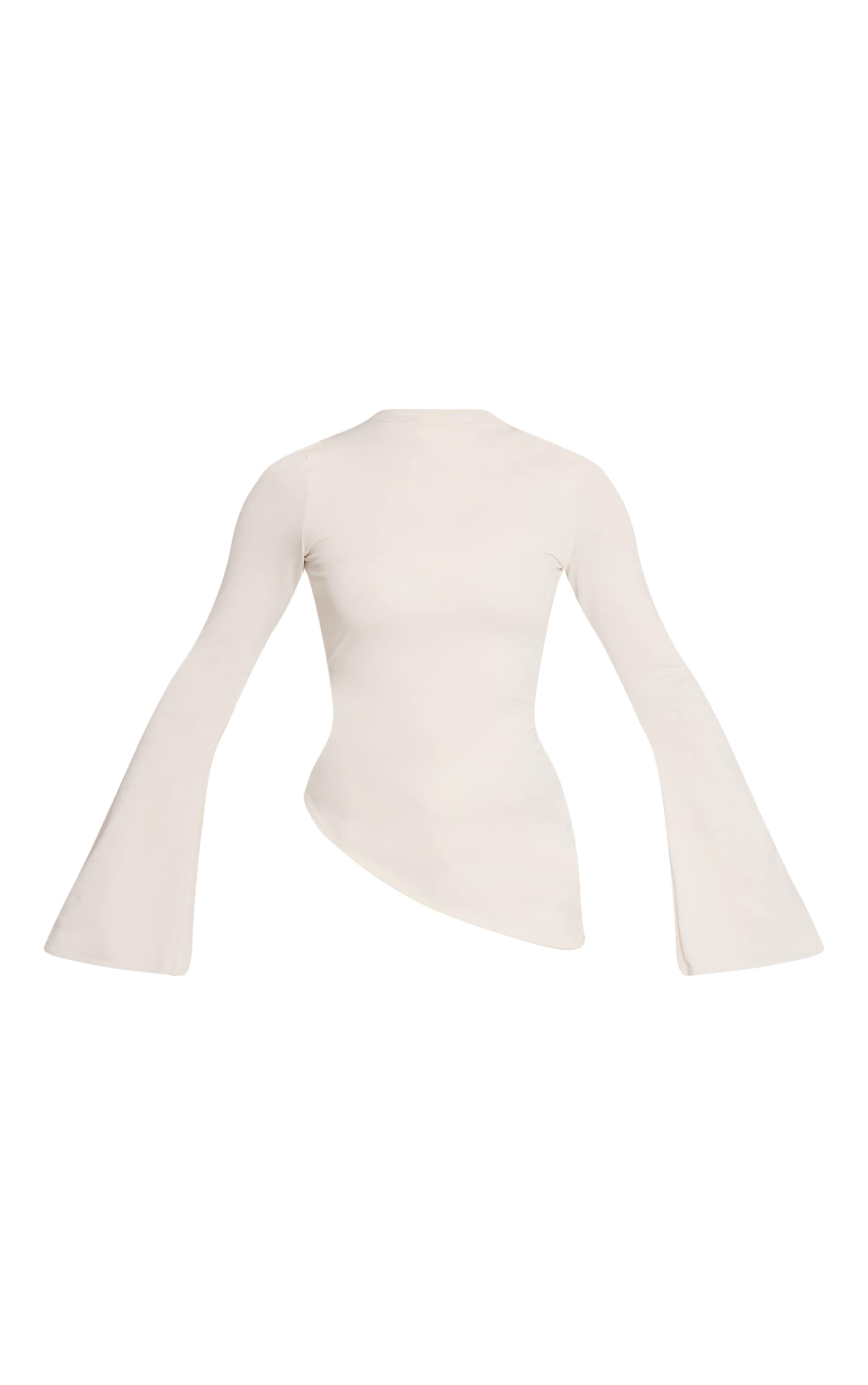 White Matte Sculpt High Neck Long Sleeve Top  image 5