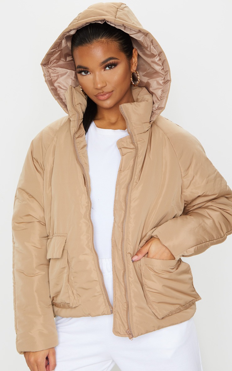 Mocha Basic Hooded Puffer