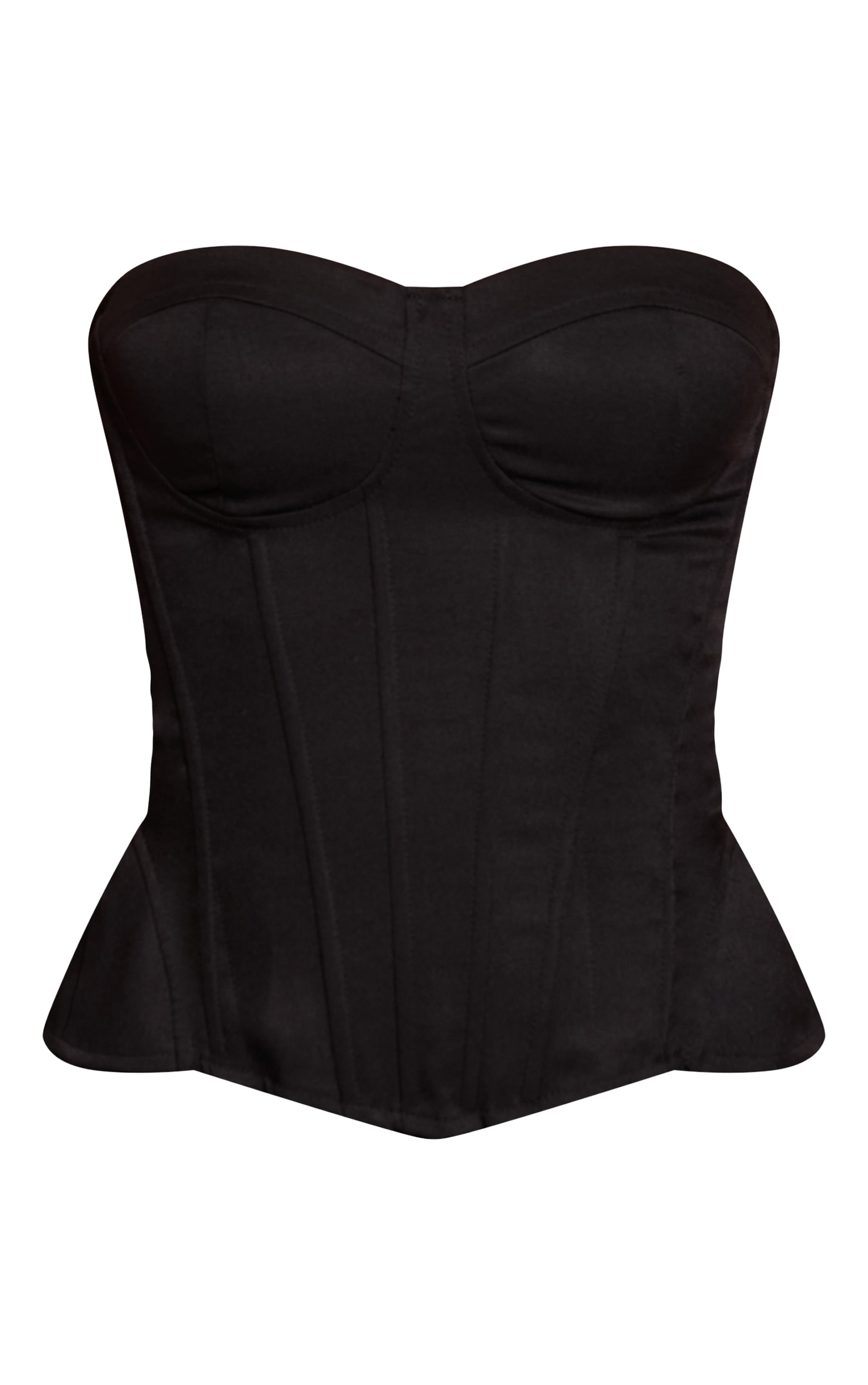 Top corset structuré tissé noir image 5