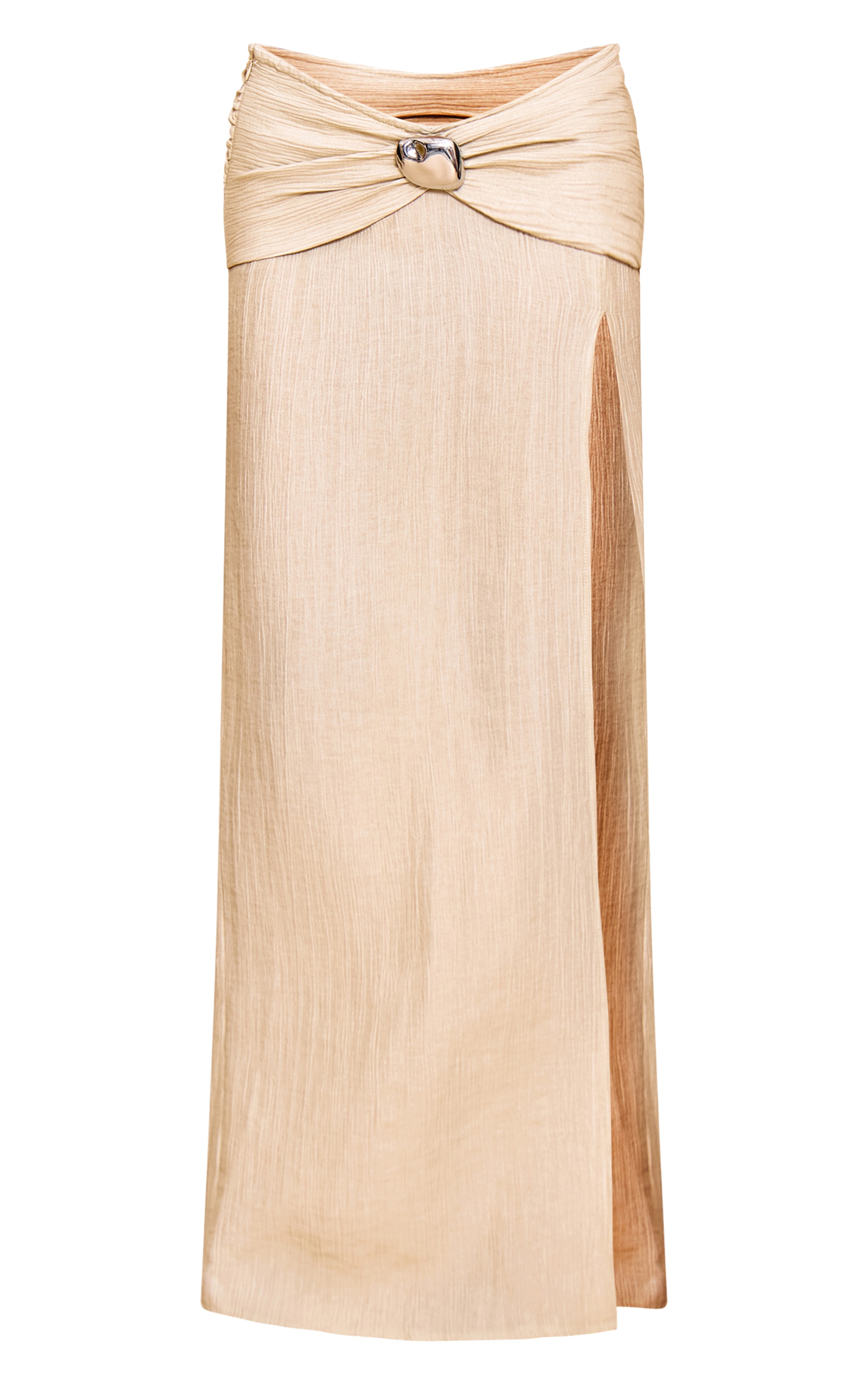 Petite Sand Trim Detail Split Maxi Skirt image 5