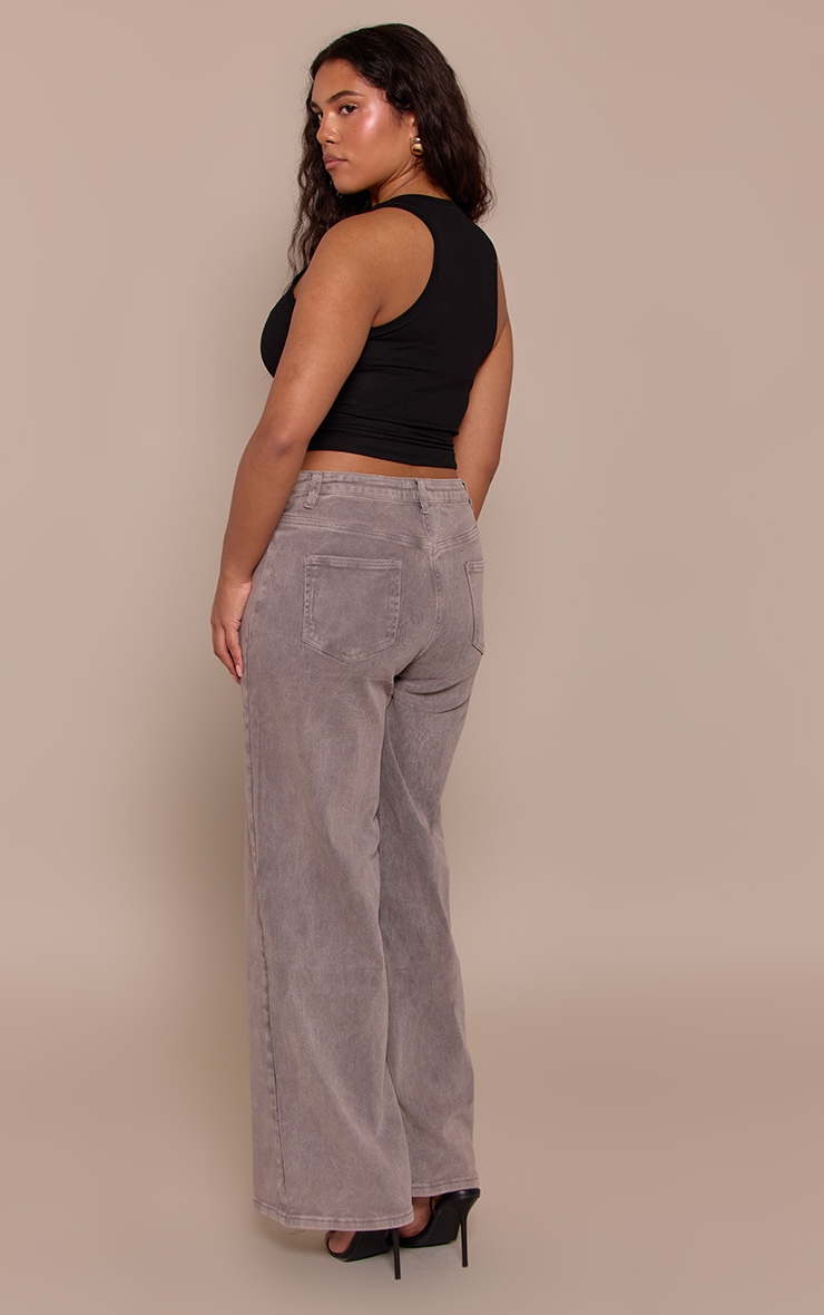 Shape Mushroom Stretch Foldover Waist Wide Leg Jeans image 3
