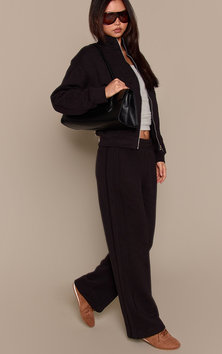 Black Sweat Wide Leg Sweatpants image 2