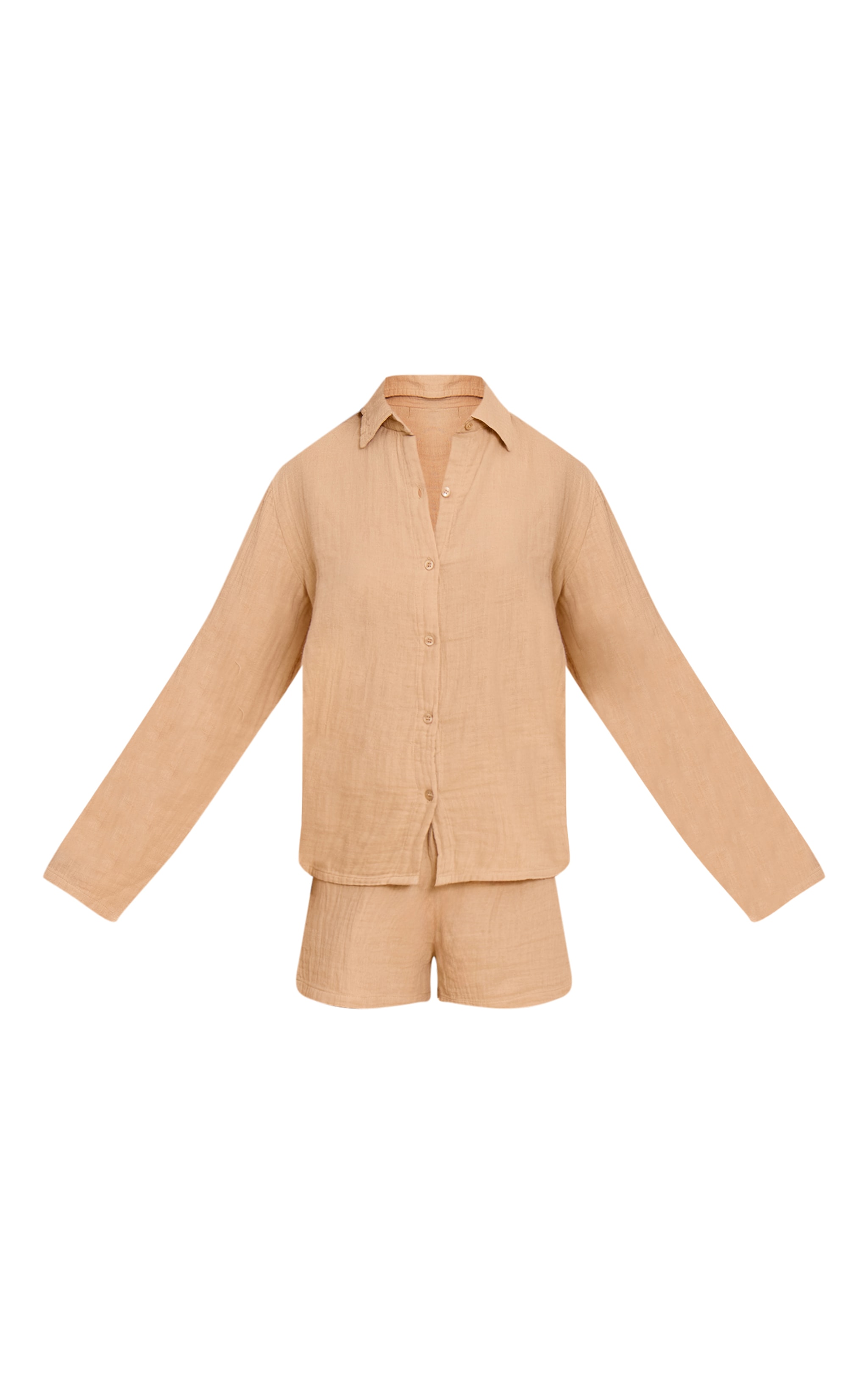 Stone Cheesecloth Long Sleeve Short Pj Set image 5