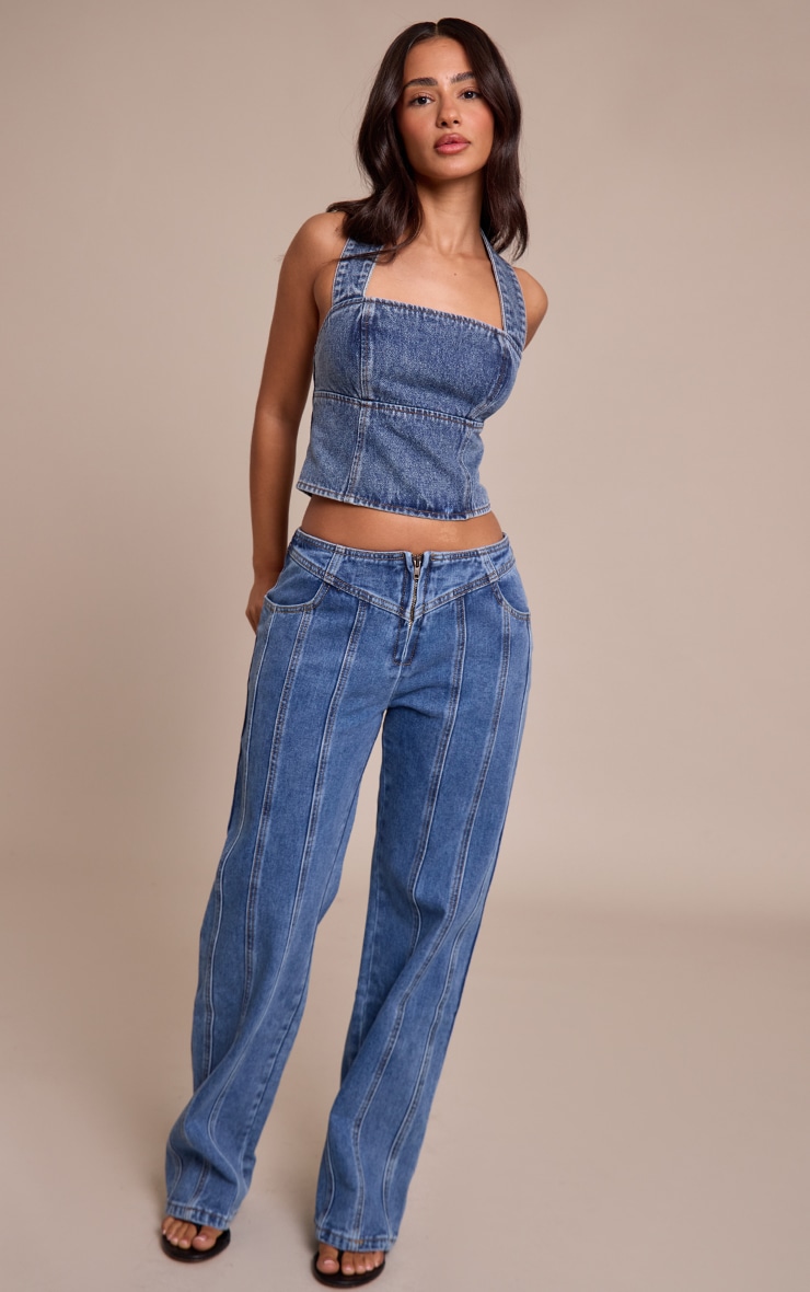 Petite Jean à zip et lisérés surjetés image 2