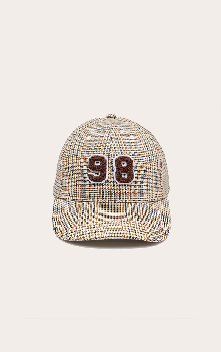 Brown Houndstooth Baseball Cap image 2