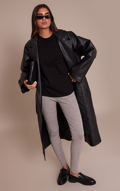 Legging en maille tricot grise