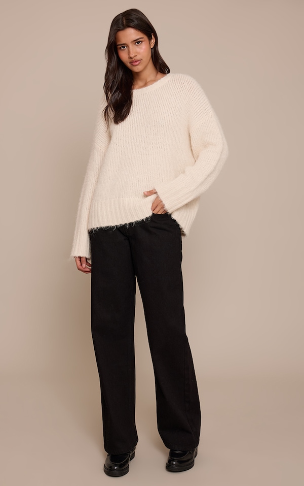 Tall Black Mid Rise Wide Leg Jeans