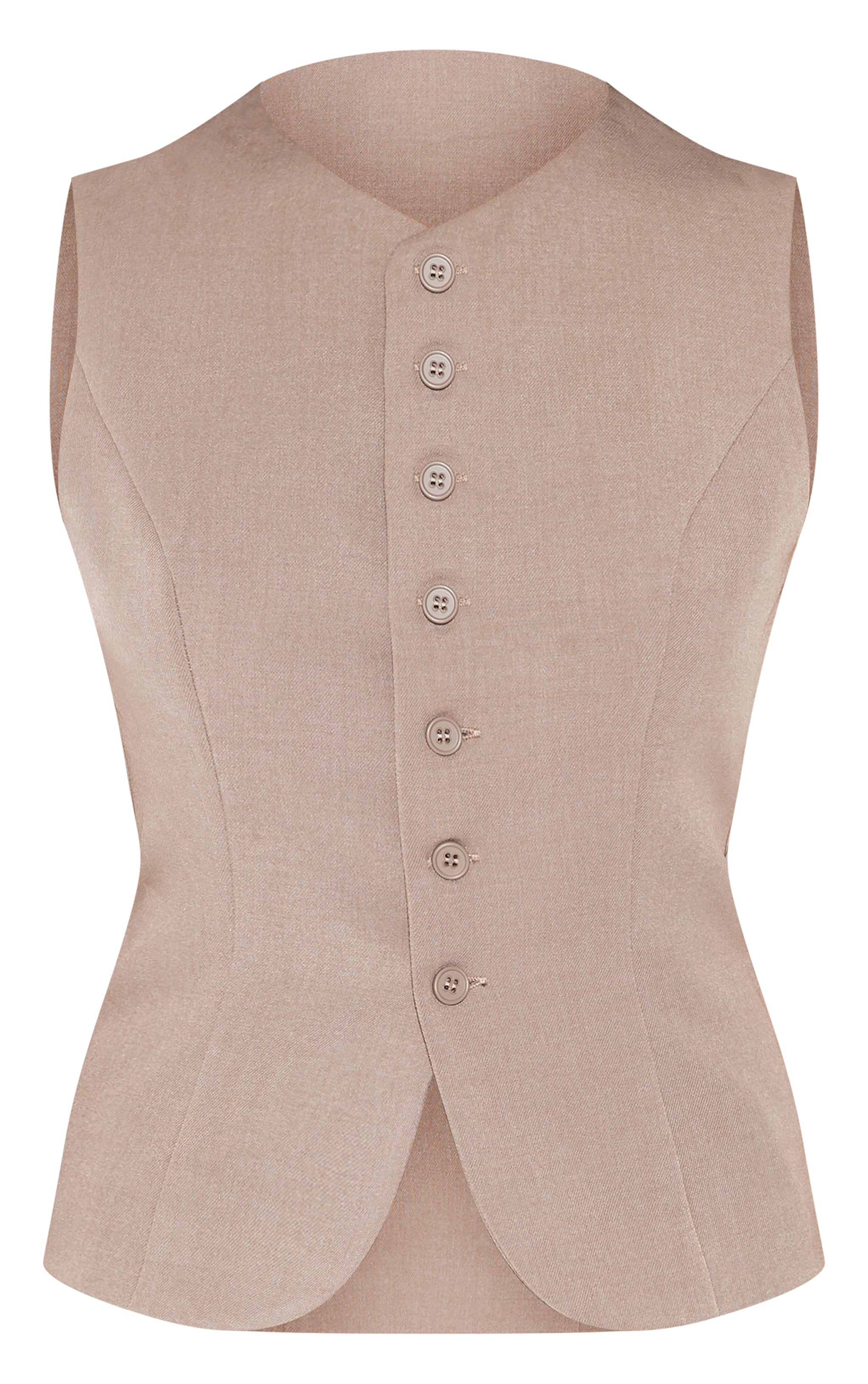 Taupe Tailored Woven Vest image 5