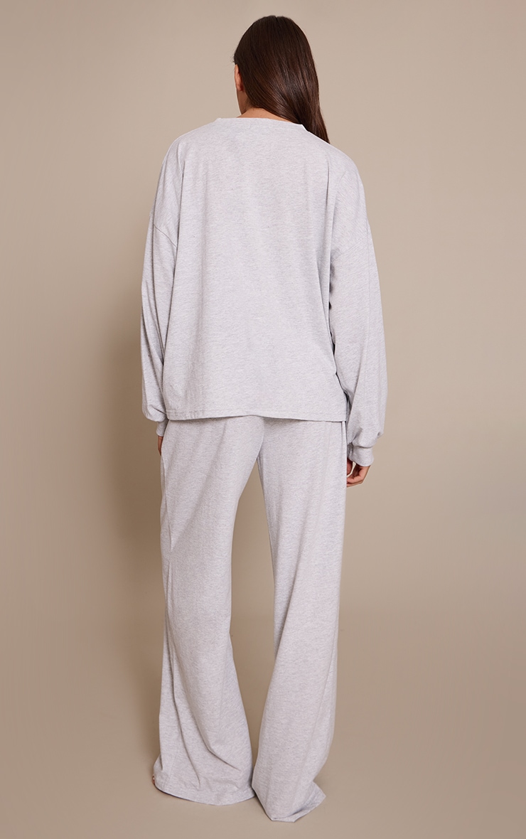 Ash Grey Wide Leg Pyjama Trousers image 3