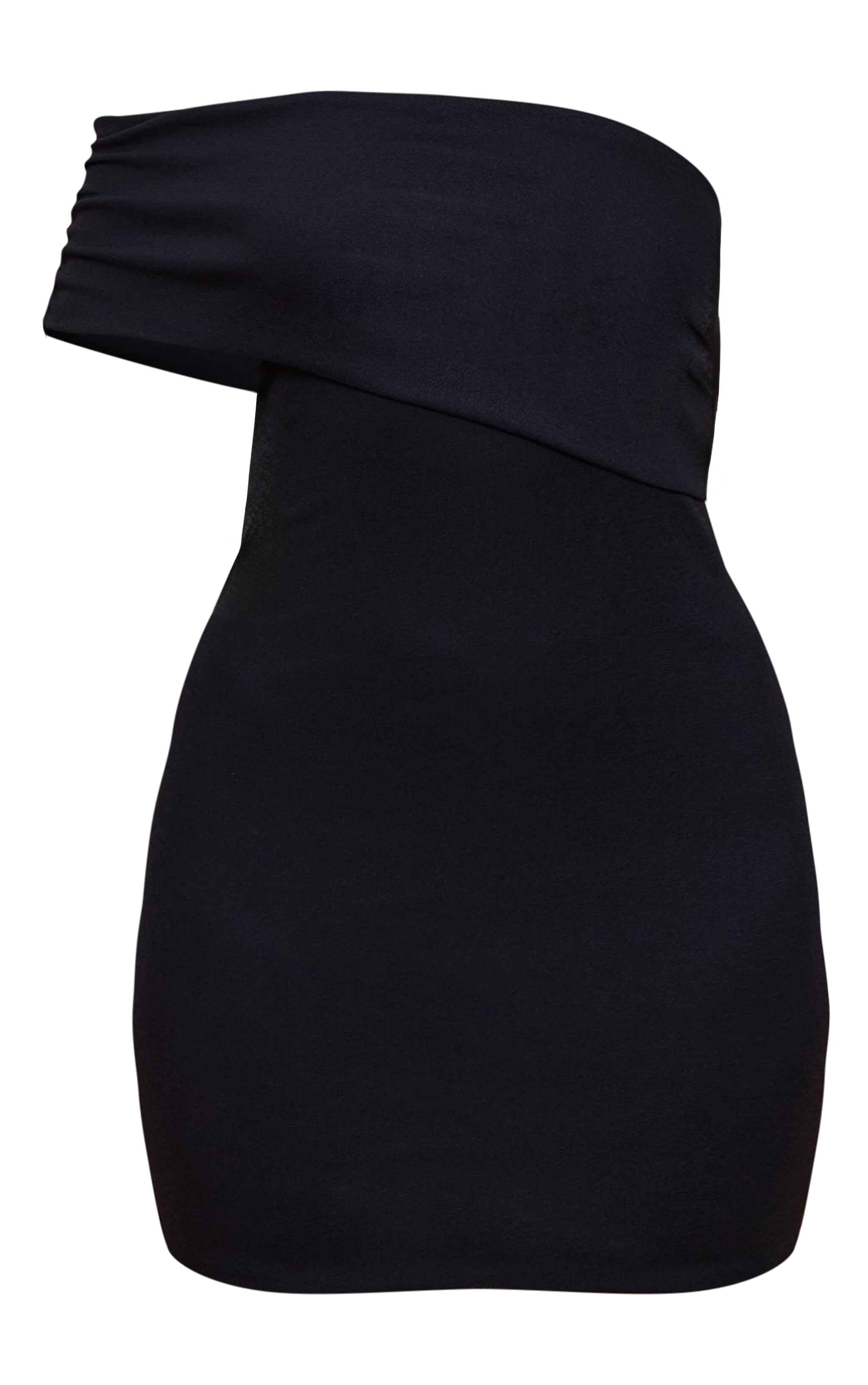Black Onion Skin Fold Over Mini Dress image 5