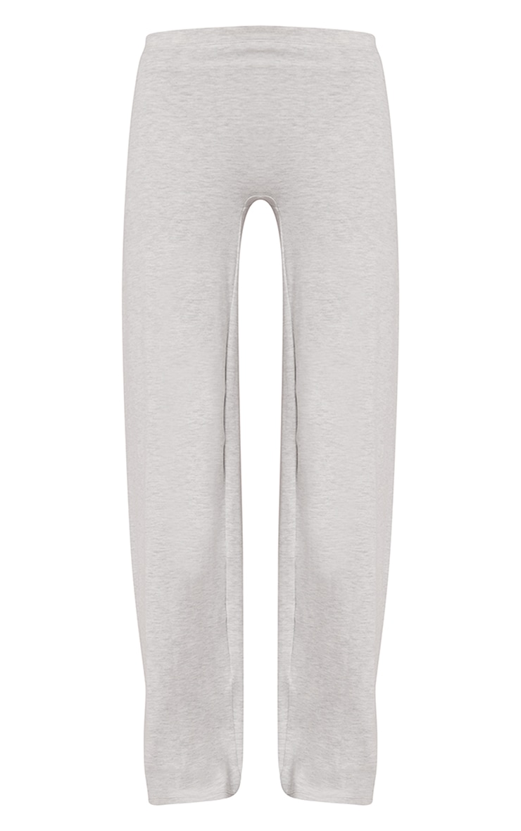 Pantalon décontracté droit en coton doux gris cendré à taille basse image 5