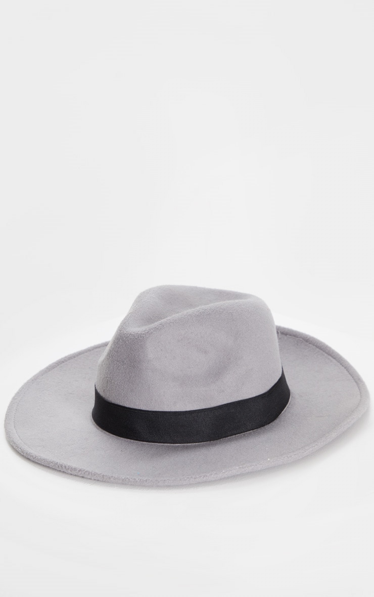 Grey Fedora Hat Accessories PrettyLittleThing