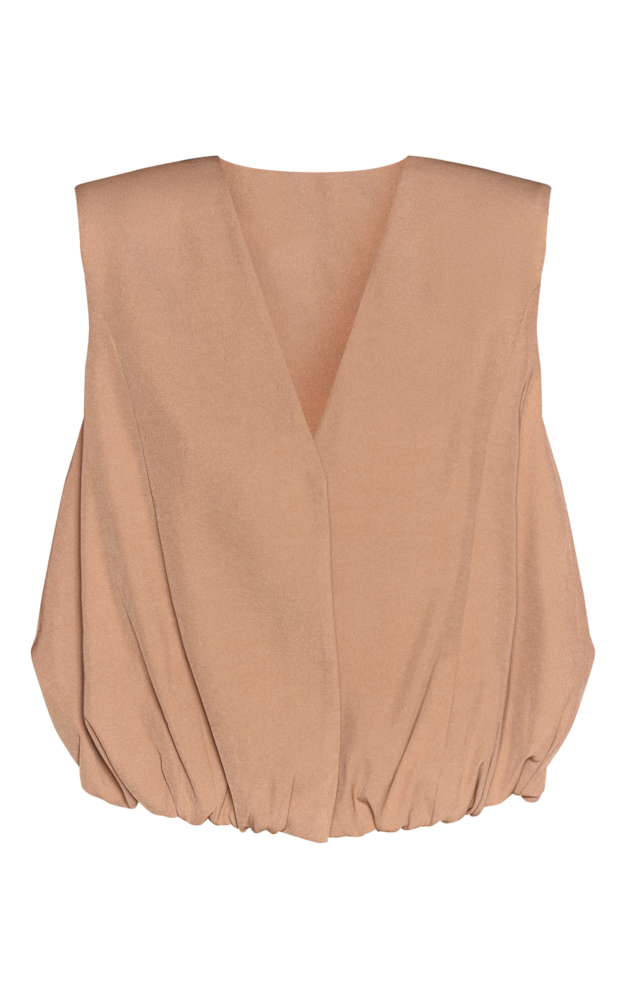 Sand Woven Bubble Hem Waistcoat image 5