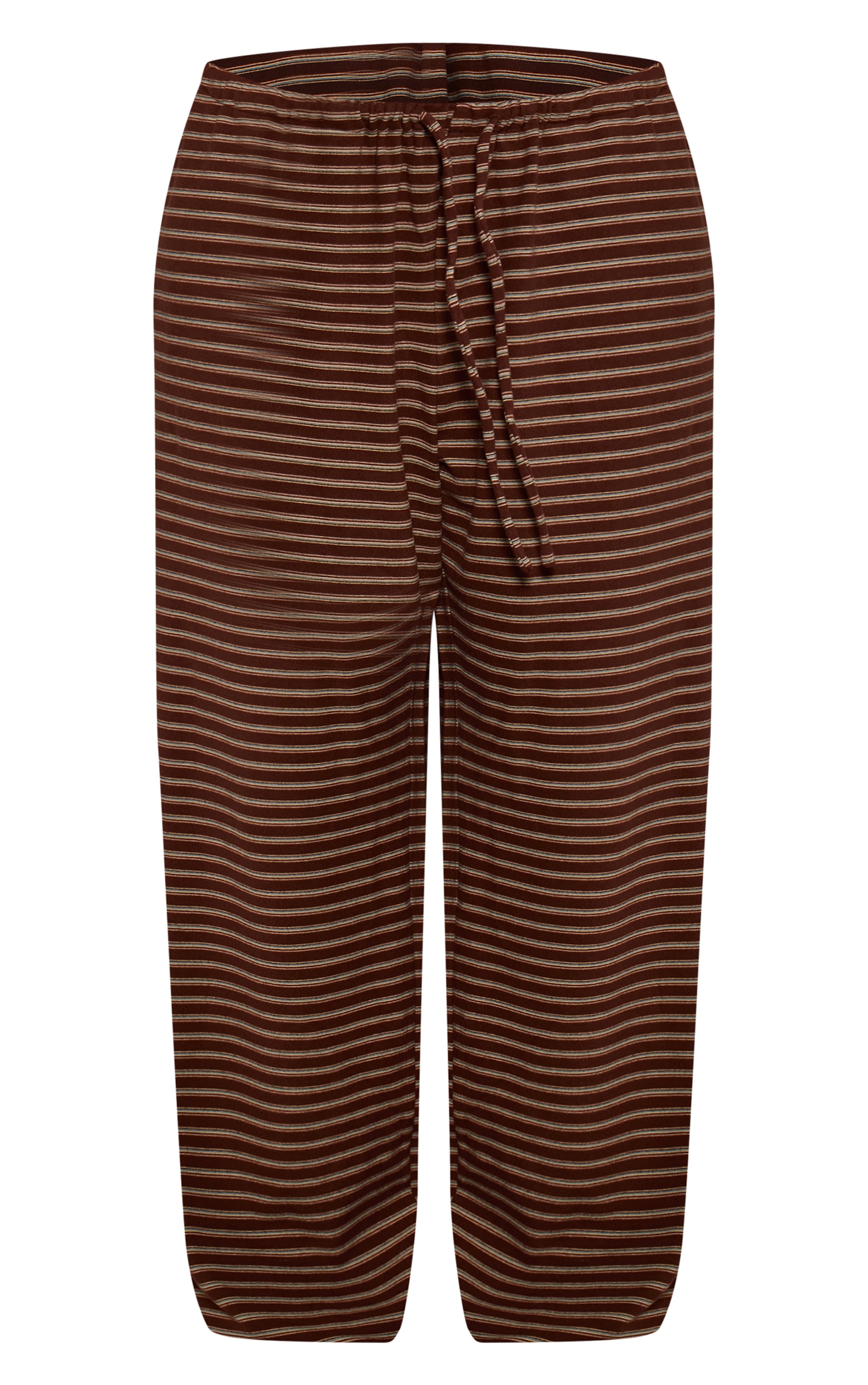Plus Chocolate Striped Soft Fleece Straight Leg Sweatpants image 5