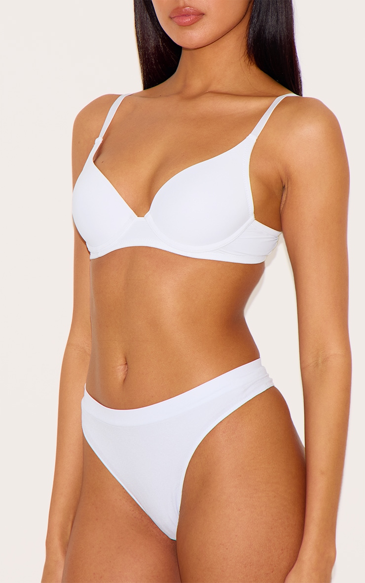 White Scoop Cupped Underwired Bra image 4