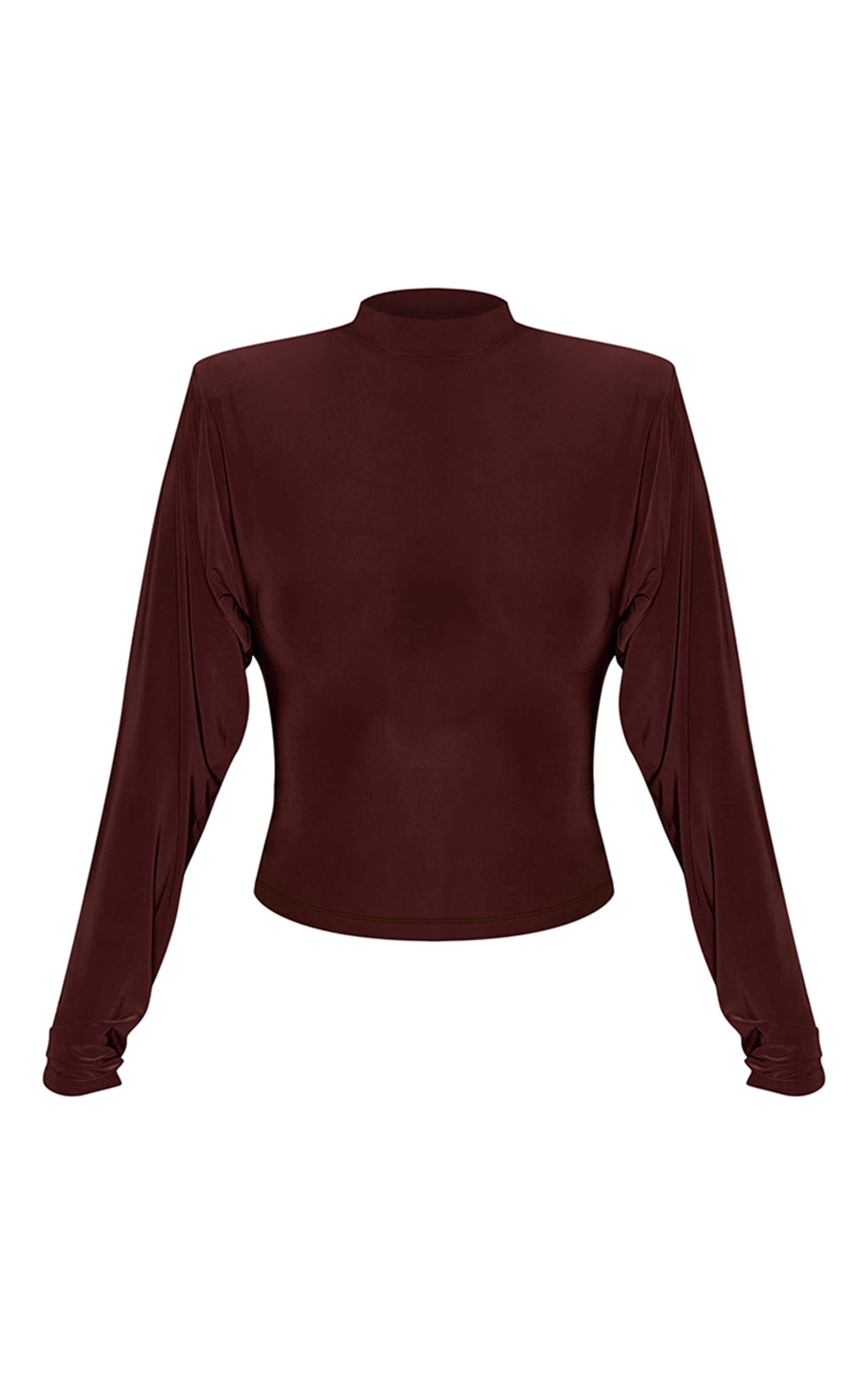 Chocolate Slinky Cowl Back Slouchy Long Sleeve Top  image 5