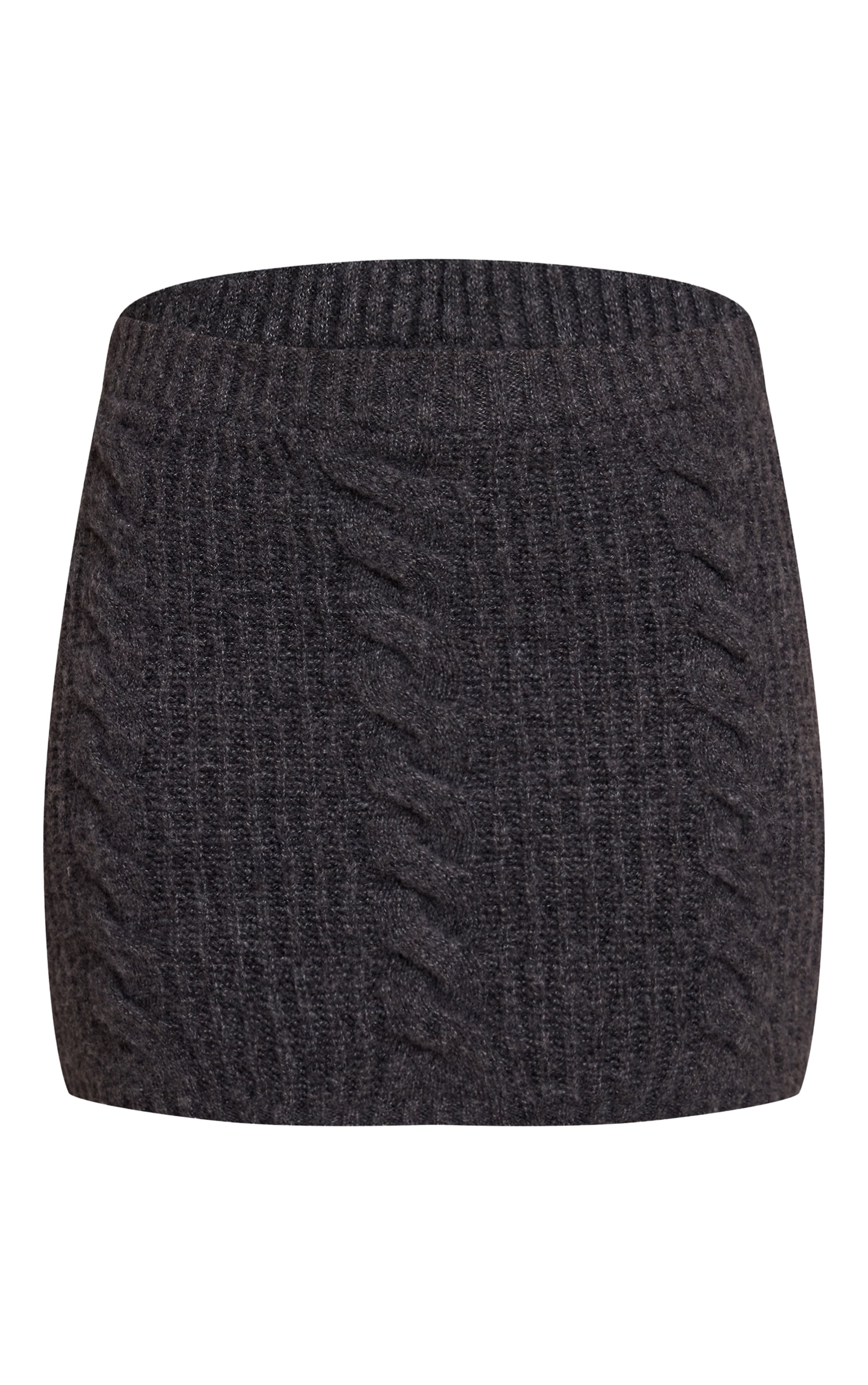 Charcoal Cable Knit Mini Skirt image 6