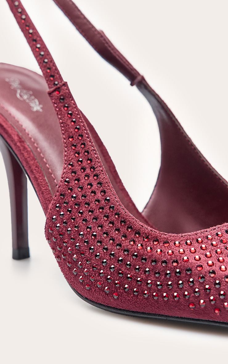 Burgundy Hotfix Heeled Sandal image 5