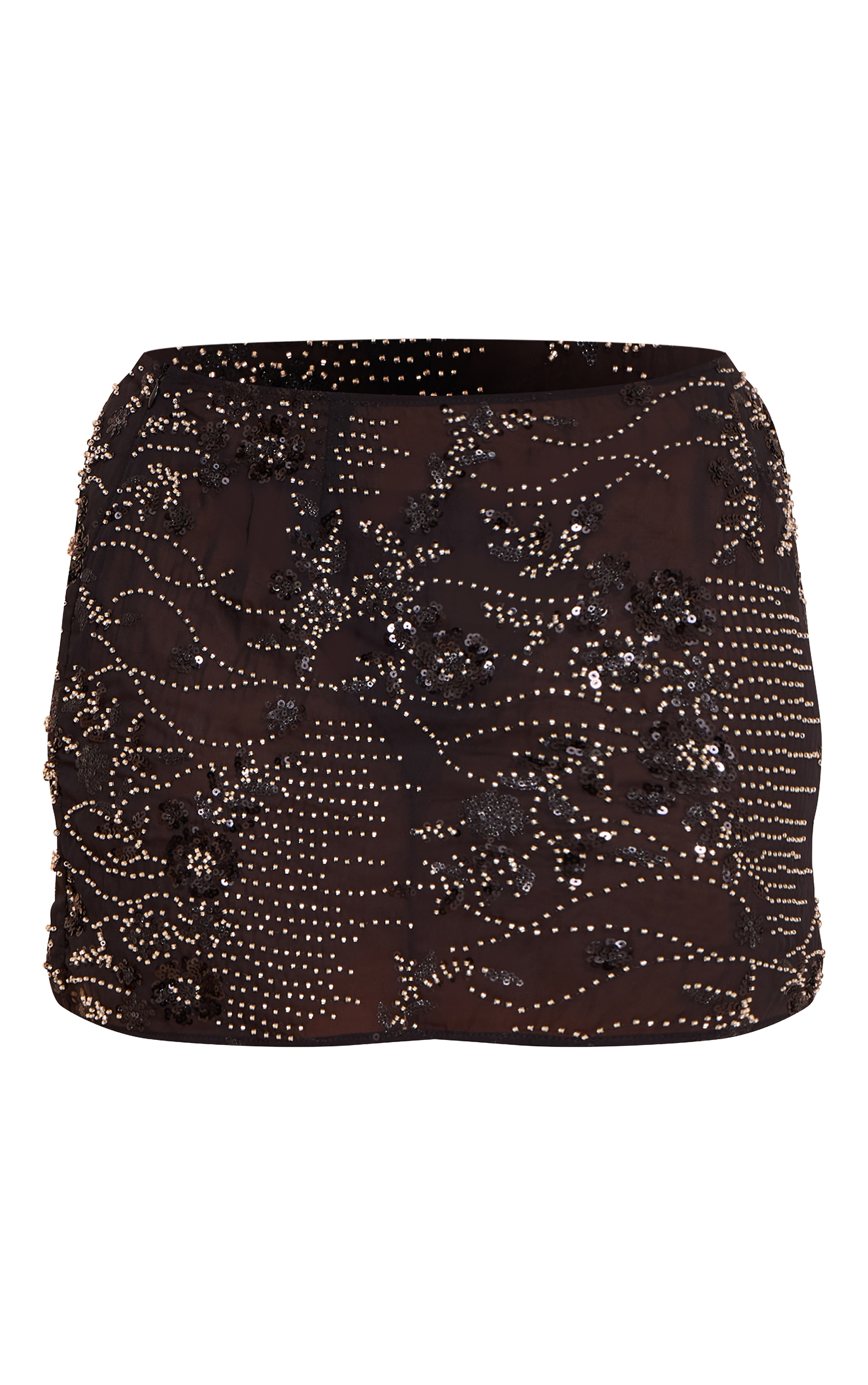 Shape Mini-jupe noire à sequins en fleurs image 6