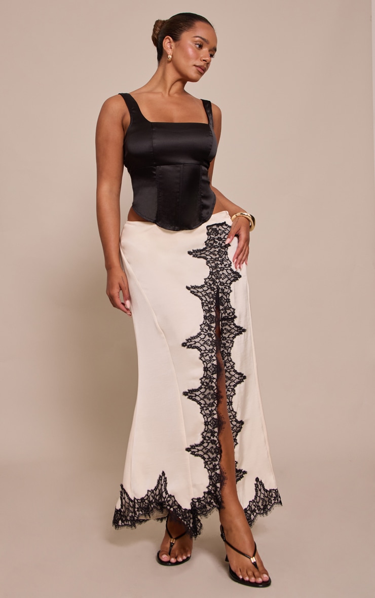Shape Black Satin Square Neck Corset Top image 3