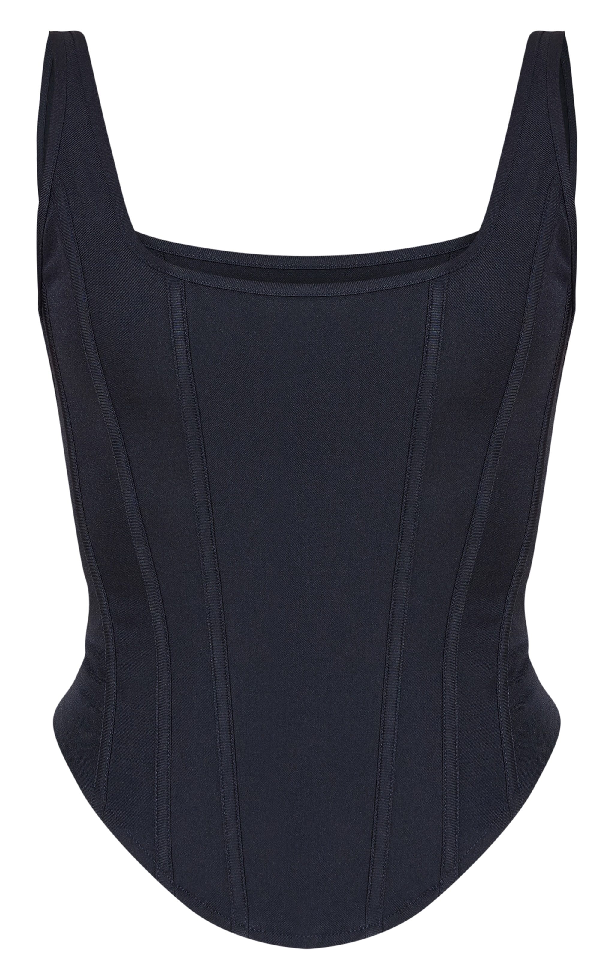 Navy Boned Dip Hem Longline Corset image 5