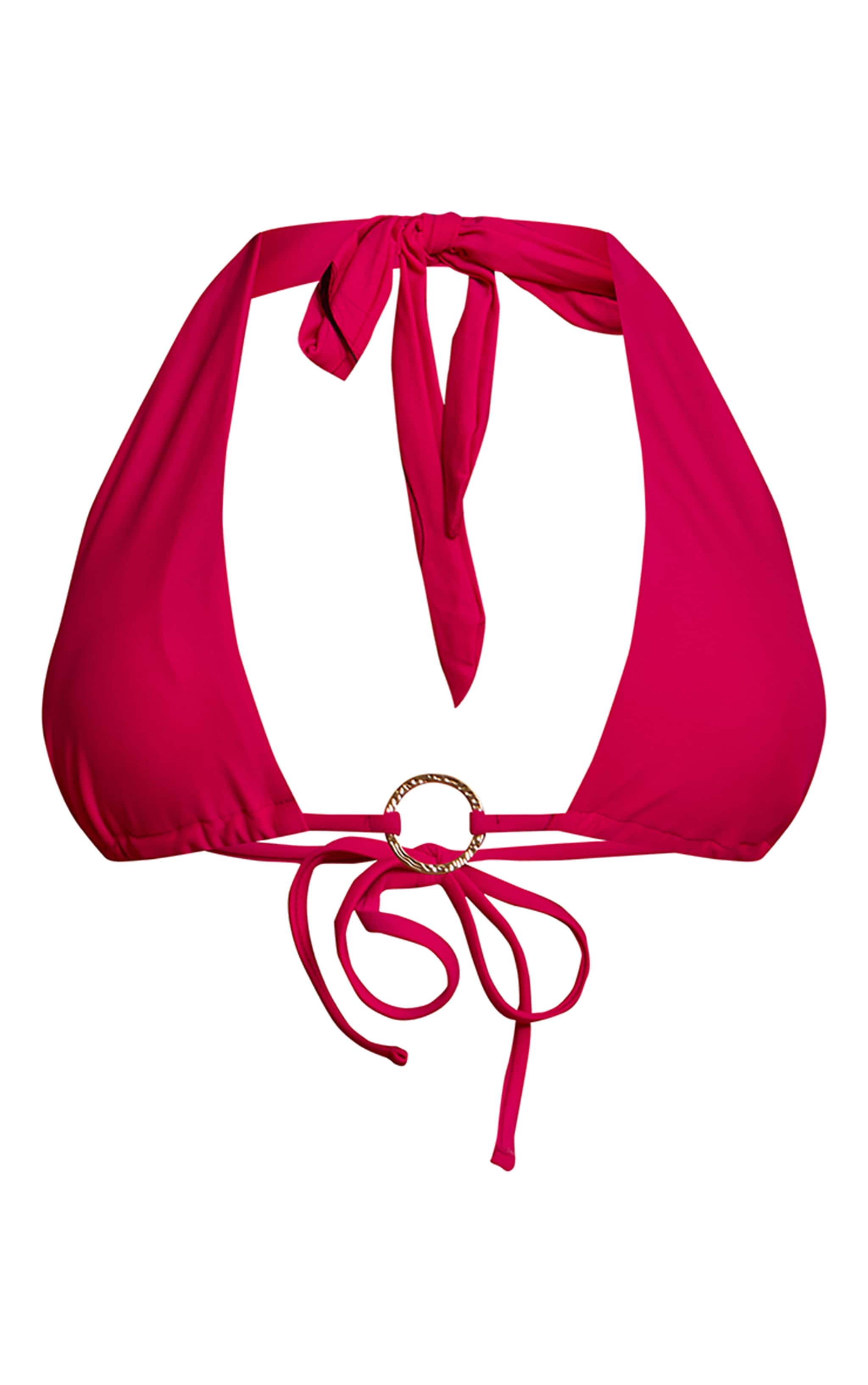 Fuschia Gold Ring Triangle Bikini Top image 5