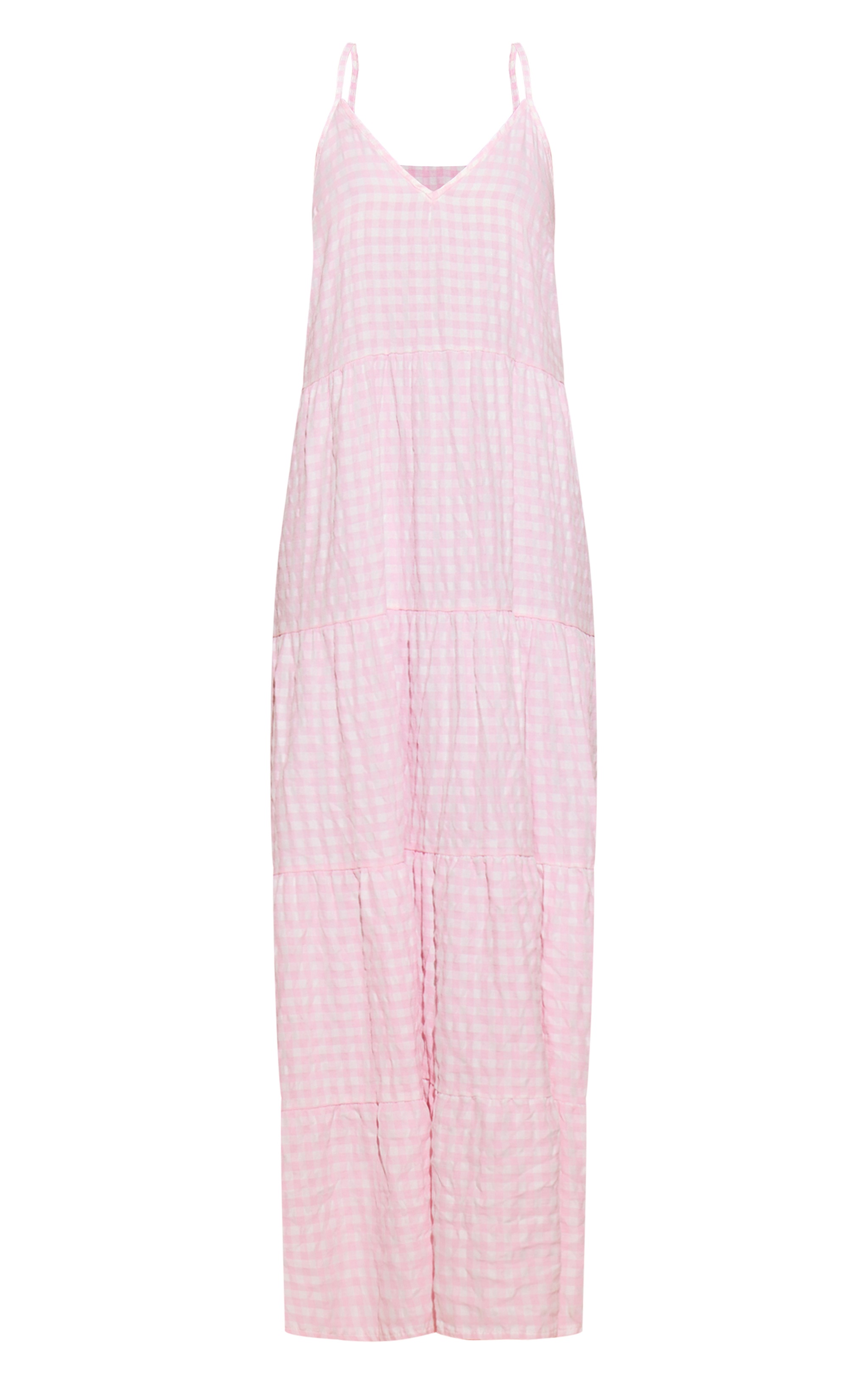 Entro Pink Gingham Maxi Dress